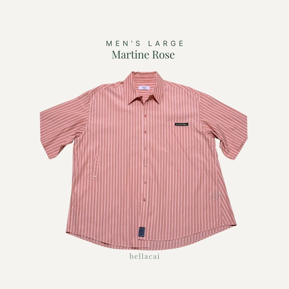 Martine Rose | Striped Short Sleeve Oversized Button-up Bowling Shirt Size Large